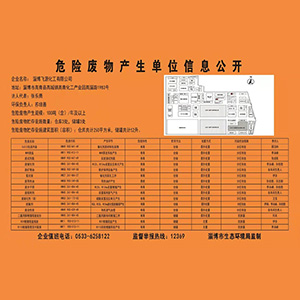 淄博飞源化工有限公司危险废物产生单位制度及信息公开